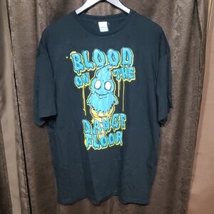 Blood On The Dance Floor Emo Black Graphic T-Shirt with Blue and Yellow Design